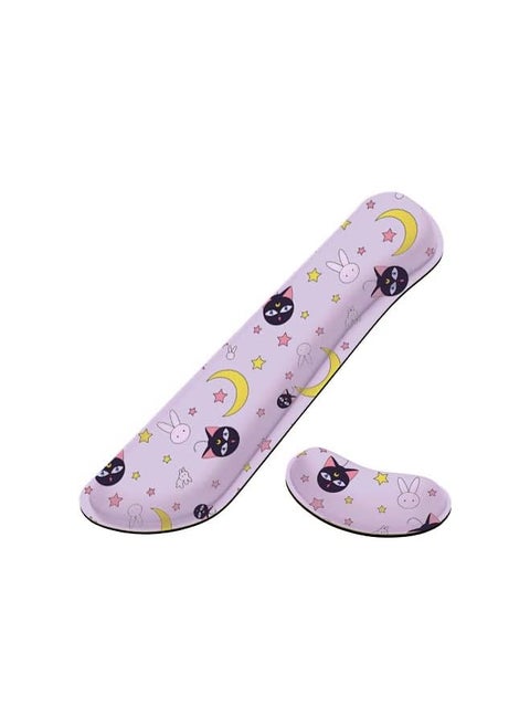 Purple Anime Keyboard Wrist Rest Kawaii Mouse Pad With Wrist Support Mouse Pad Enlarge Gel Memory Foam For Computer Desk Decor Accessories Office Gaming Laptop