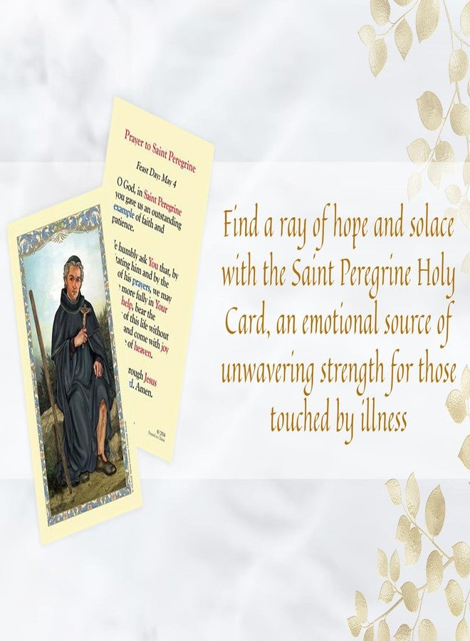 Trendzeen Saint Peregrine Holy Card - Hand Held Comfort Cross, The Lord's Prayer - Laminated Double Sided Saint Peregrine Card - St Peregrine Patron Saint of Cancer Patients Themed Set - 3 Items - Image 2