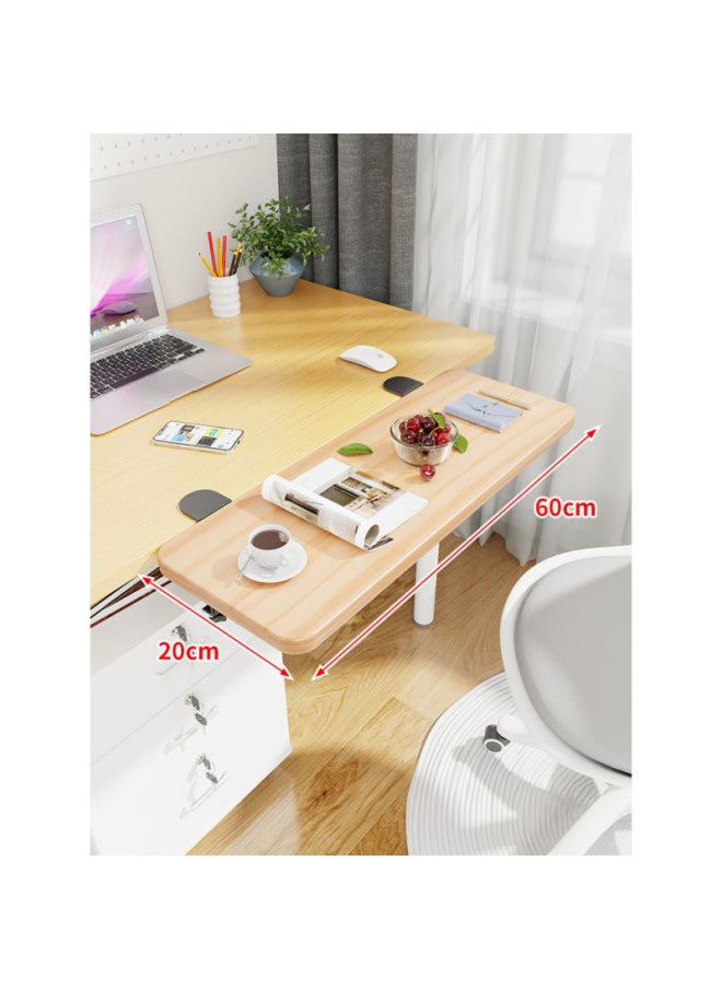 Desktop Extension Hand Support Computer Desk Desk Side Table Board Bracket Keyboard Dormitory Station Board Widened Folding Extension-Pattern:Black Bracket + Log 60*20*1.2  - Image 1