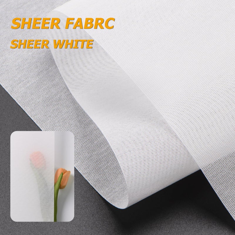 LazBlinds No Tools No Drill Cordless Roller Shades, Light Filtering Window Sheer Shades Transparent UV Protection Roll Up Blinds for Windows, 21'' W x 72'' H, White - Image 4