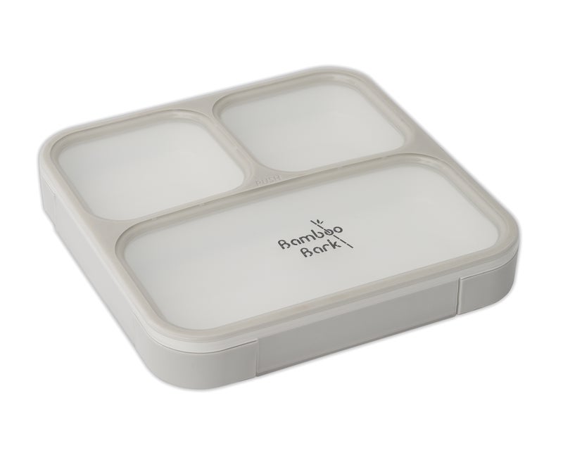 Bamboo Bark childrens kids large lunch box, bento, snack box with compartments for kids school