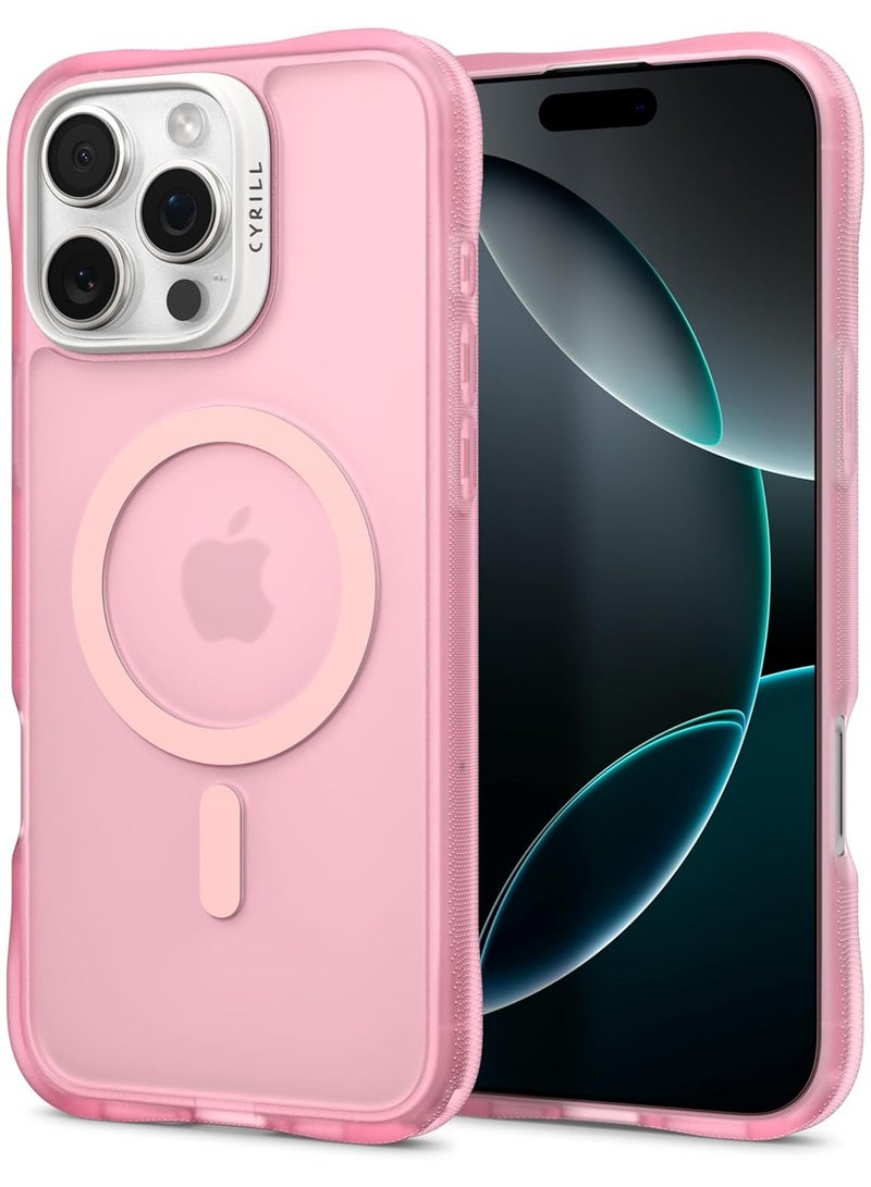 CYRILL Ultra Sheer Mag for iPhone 16 PRO Case Cover Compatible with MagSafe [Shock-Absorbent] - Pink - Image 1