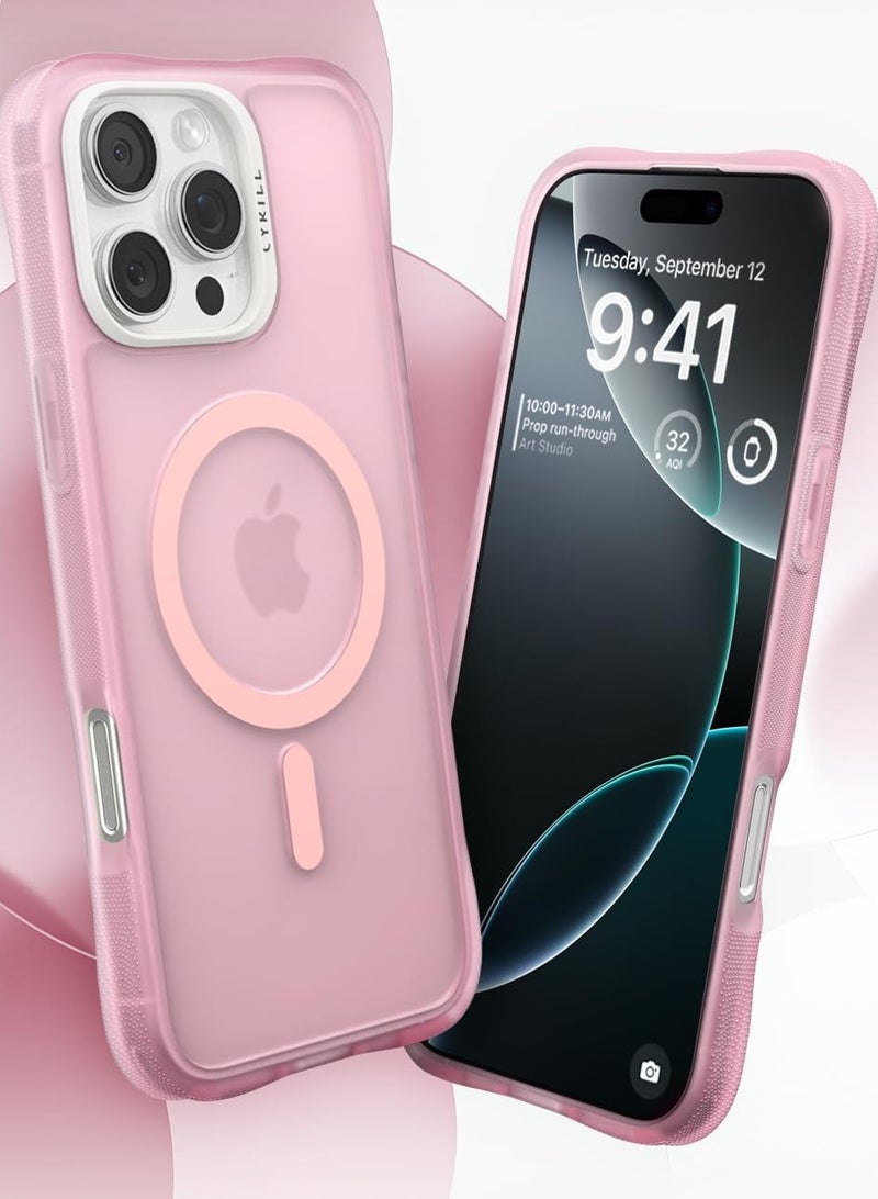 CYRILL Ultra Sheer Mag for iPhone 16 PRO Case Cover Compatible with MagSafe [Shock-Absorbent] - Pink - Image 2