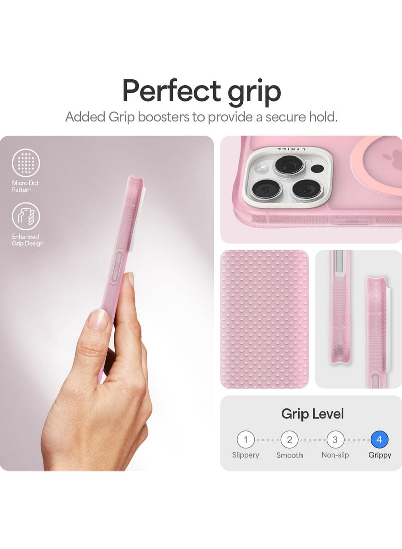 CYRILL Ultra Sheer Mag for iPhone 16 PRO Case Cover Compatible with MagSafe [Shock-Absorbent] - Pink - Image 5