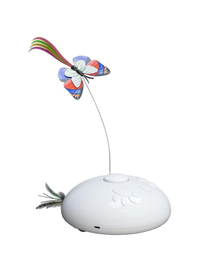 HOOKOR Electronic Interactive Cat Toy,Automatic Moving Cat Teaser Toy with erfly, Feather,Rechargeable Toy for Indoor Cats Kittens Kitty Teaser Wand - Image 1