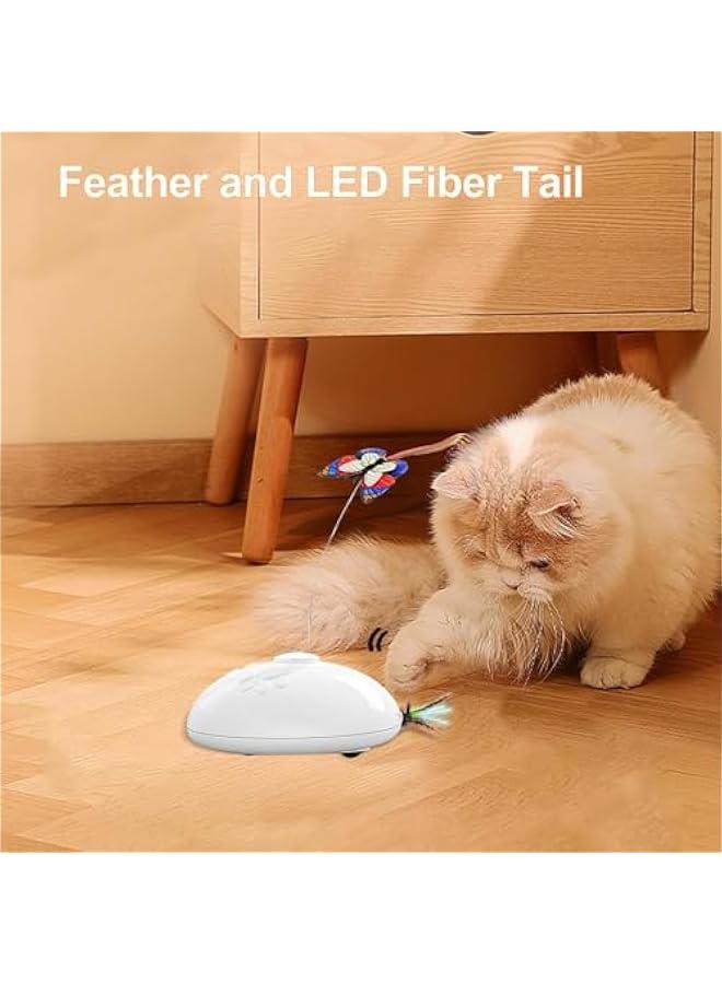 HOOKOR Electronic Interactive Cat Toy,Automatic Moving Cat Teaser Toy with erfly, Feather,Rechargeable Toy for Indoor Cats Kittens Kitty Teaser Wand - Image 3