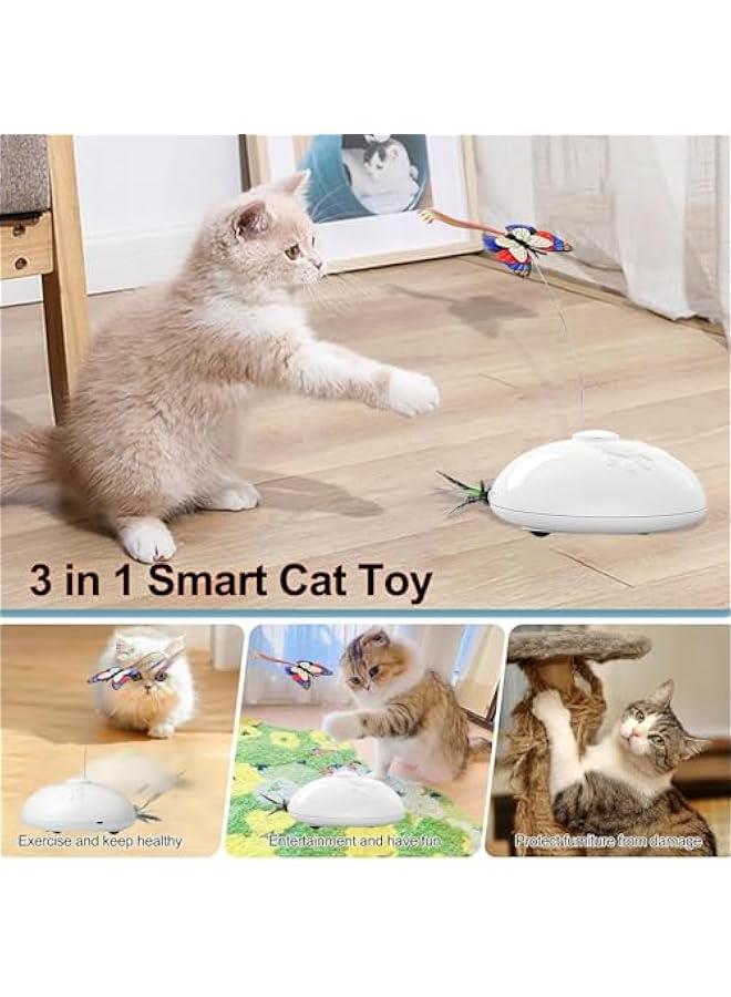 HOOKOR Electronic Interactive Cat Toy,Automatic Moving Cat Teaser Toy with erfly, Feather,Rechargeable Toy for Indoor Cats Kittens Kitty Teaser Wand - Image 4