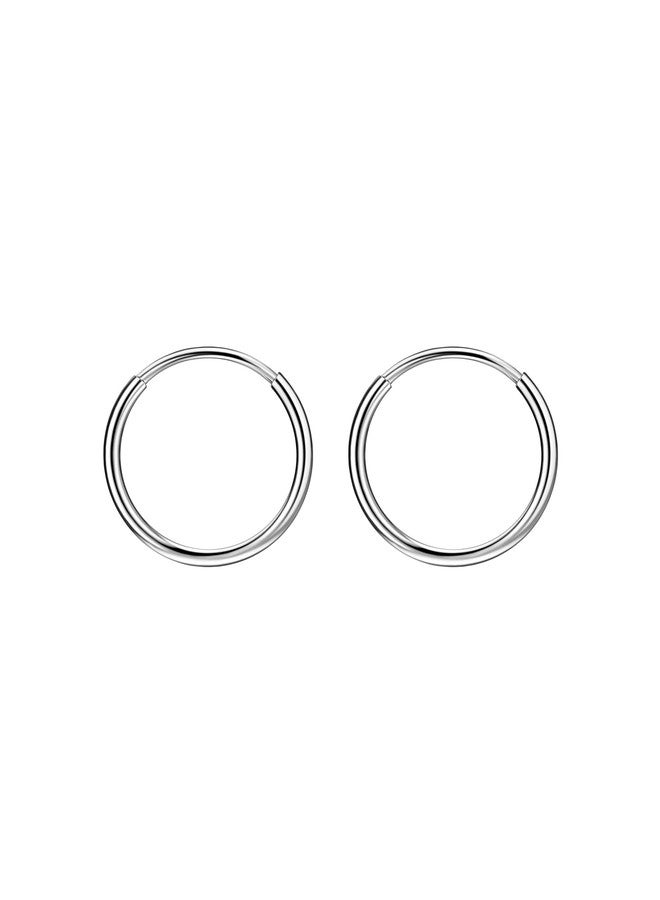 FANSING Earrings for Women Hoop Earrings Trendy Cartilage Earring Hoop Surgical Steel Earrings for Men Silver 8mm - Image 1
