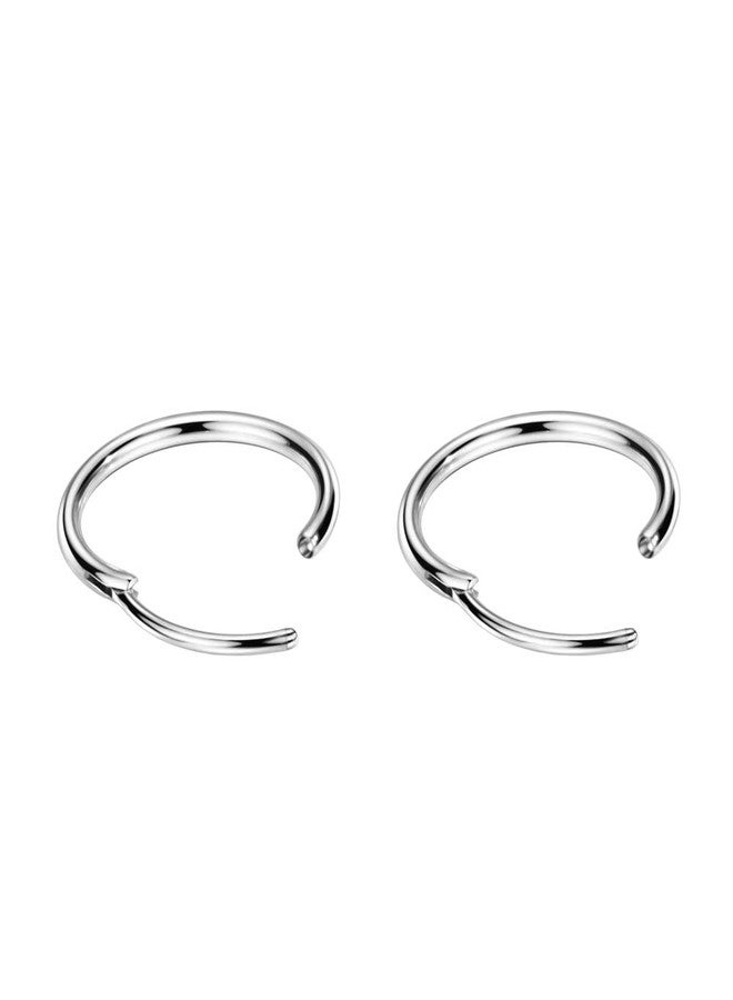 FANSING Earrings for Women Hoop Earrings Trendy Cartilage Earring Hoop Surgical Steel Earrings for Men Silver 8mm - Image 5