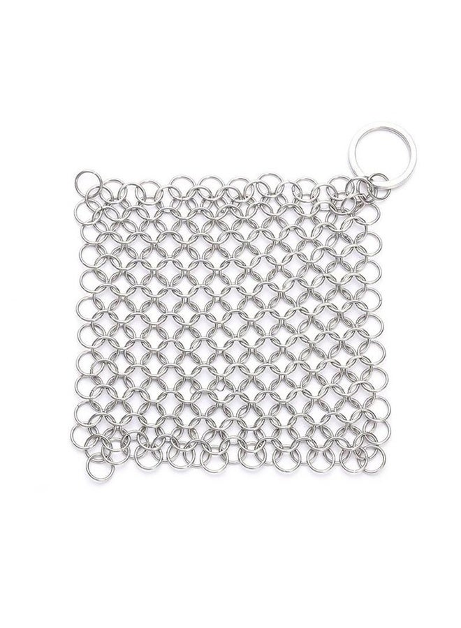 HuHa Stainless Steel Square Cast Iron Cleaner Pot Brush Scrubber Home Cookware Kitchen Cleaning Tool, Size:5×5inch - Image 2
