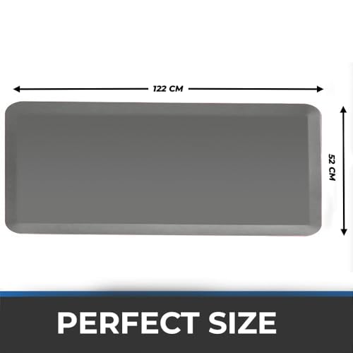 LifeKrafts New Anti Fatigue Floor Mat Thick Perfect Kitchen Mat, Standing Desk Mat. Comfort at Home, Office, Garage 52x122x1.8 cms (Grey-Plain) - Image 2
