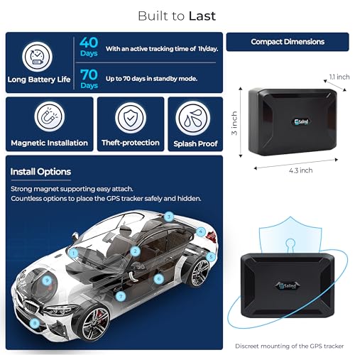 Salind GPS SALIND 11 4G GPS Tracker - Real-Time Tracker for Vehicles, Cars, Fleets, LTE Device w/Magnetic, US & Worldwide SIM Card Included, iOS/Android Compatible, Up to 70 Days Battery - Subscription Required - Image 4
