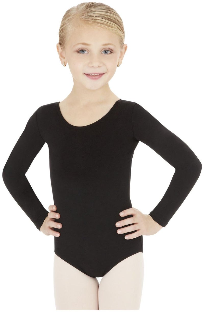 Capezio girls Classic Long Sleeve athletic leotards, Black, 6 8 US - Image 1