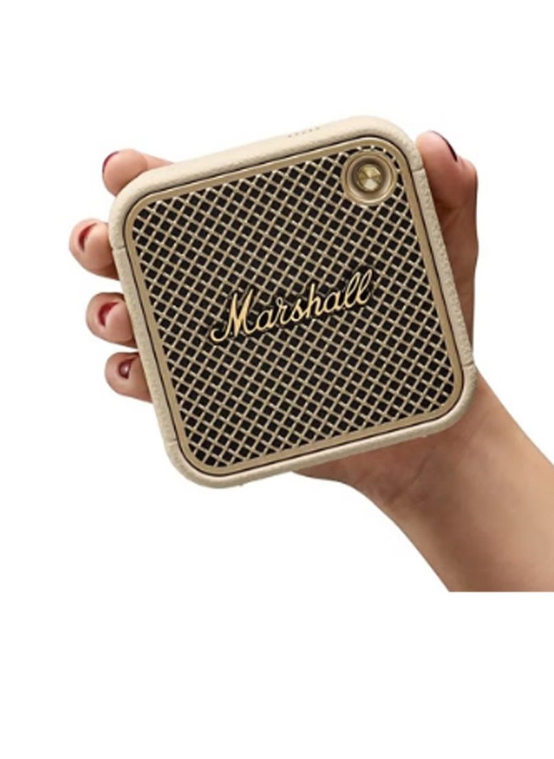 Marshal Willen Bluetooth Speaker, Wireless, 15+ Hours Playtime, Water-Resistent, Cream CreamQuick Charge, Stackable - Brass And  Cream  - Image 2