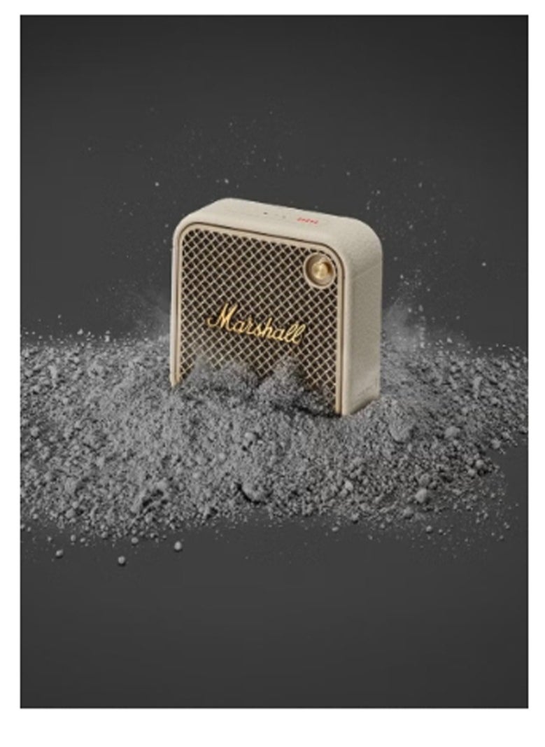 Marshal Willen Bluetooth Speaker, Wireless, 15+ Hours Playtime, Water-Resistent, Cream CreamQuick Charge, Stackable - Brass And  Cream  - Image 4