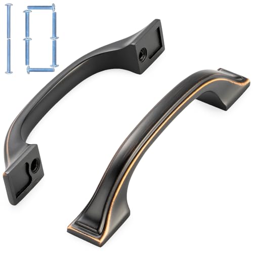 KOOFIZO 10 Pack 3 Inch Oil Rubbed Bronze Kitchen Cabinet Pulls Rubbed Bronze Cabinet Handles Bronze Cabinet Hardware for Kitchen Cabinets 1958 Drawer Dresser Cupboard Bedroom - Image 1