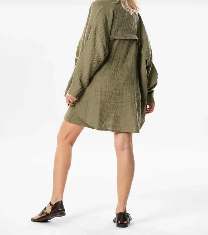افا Women's Cotton Muslin Fabric Shirt Long Sleeve