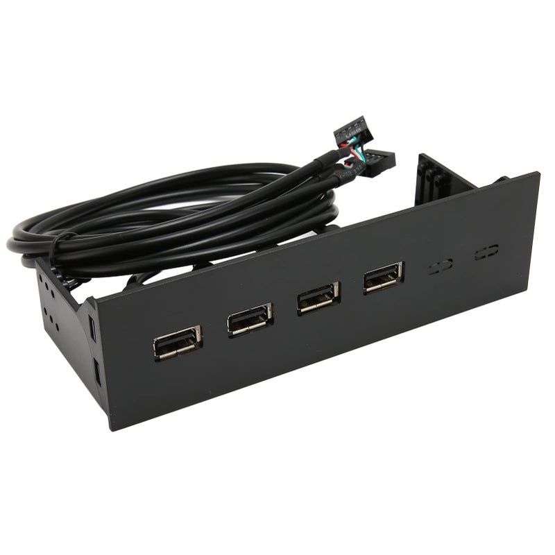 5.25 بوصة لوحة أمامية محور USB 2.0 4 منافذ مع موصل محرك أقراص ضوئي 19 دبوس - Image 2