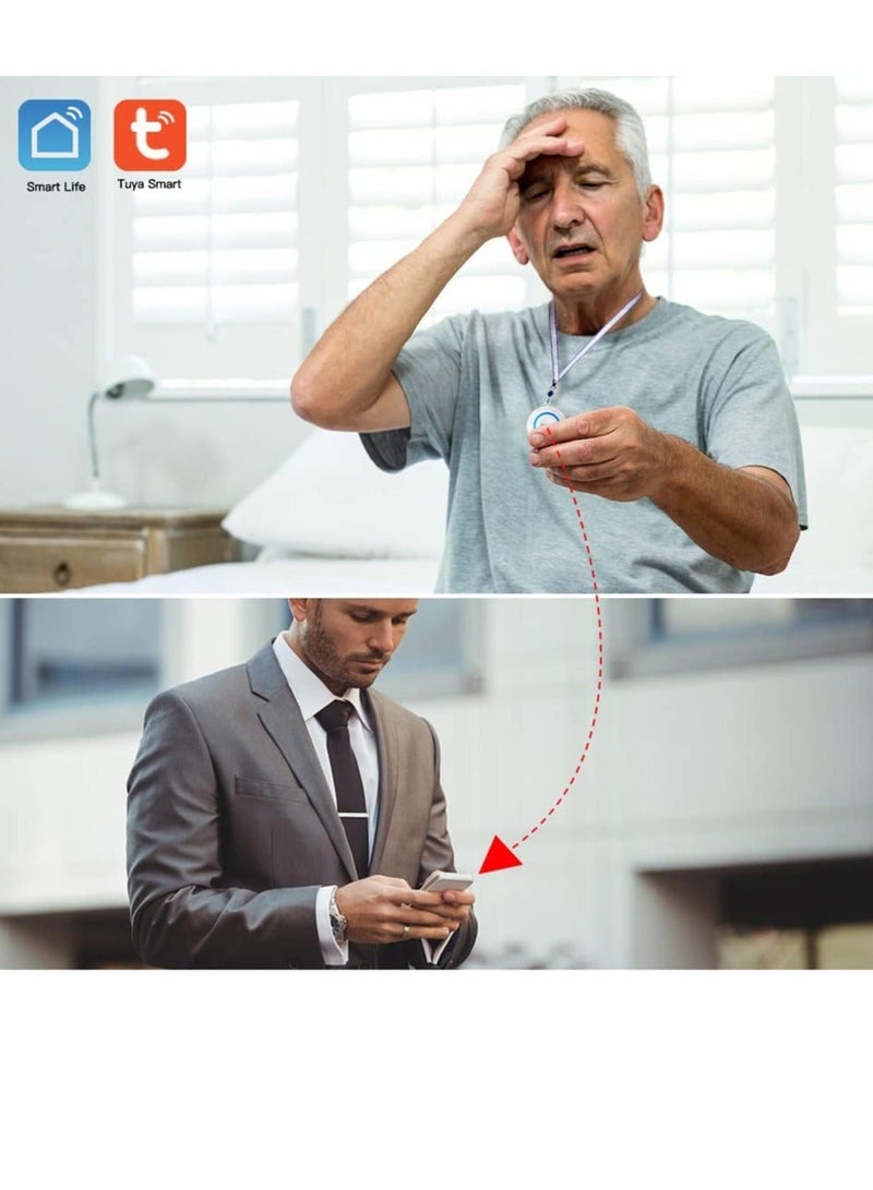 igeekwell Tuya Wifi Smart SOS Emergency Button for Elderly, Personal Alarms for Elderly Patient Seniors Disabled Kids Connected to Phone, the Panic Button with a New Blue Design - Image 2