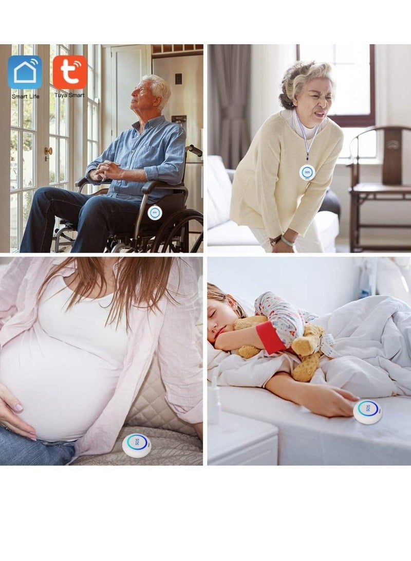 igeekwell Tuya Wifi Smart SOS Emergency Button for Elderly, Personal Alarms for Elderly Patient Seniors Disabled Kids Connected to Phone, the Panic Button with a New Blue Design - Image 3