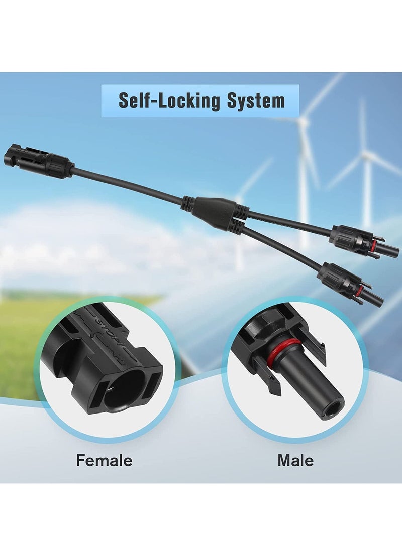 Excefore - Y Branch Parallel Connector MMF and FFM Solar Branch Adapter 1 Pair Y Photovoltaic Connector Solar Panel Cables Distributor Socket - Image 1