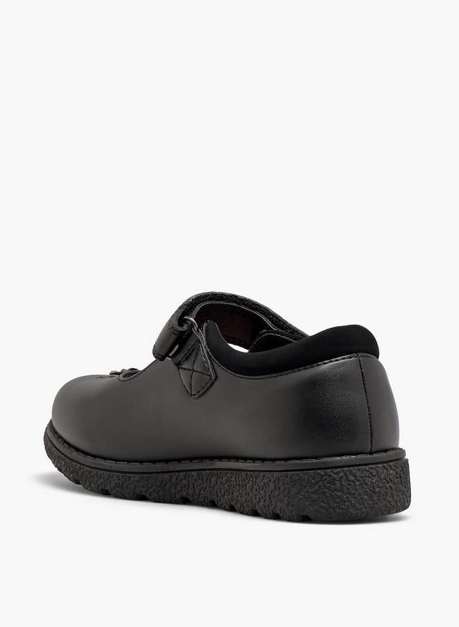 JUNIORS Girls Floral Accent Hook & Loop School Shoes - Image 5