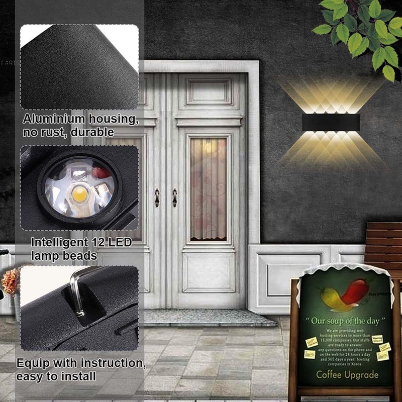 Modern LED Wall Light - Up & Down Indoor Lighting Fixture with Warm White 3000K - Image 4