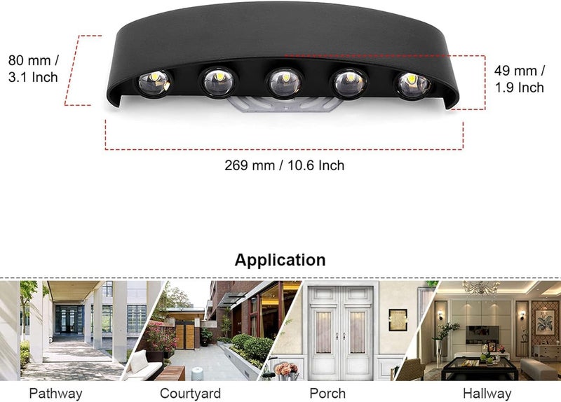 Modern LED Wall Light - Up & Down Indoor Lighting Fixture with Warm White 3000K - Image 3