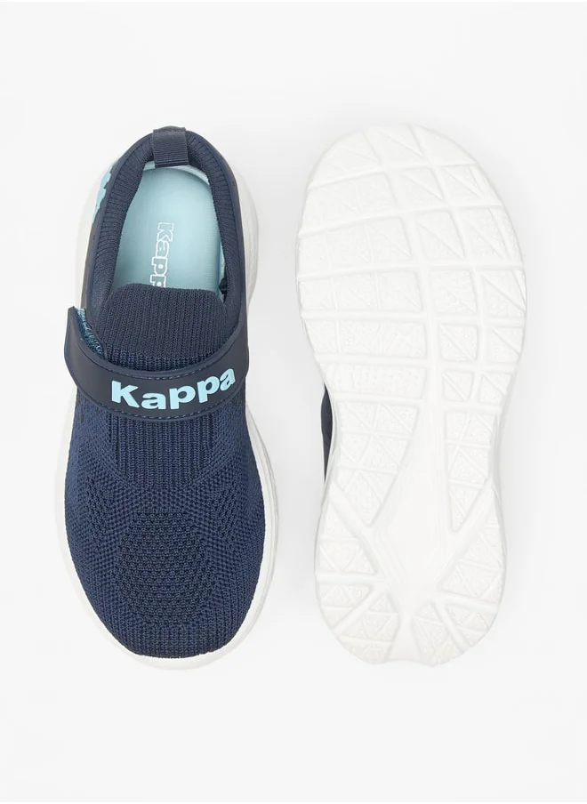Kappa Boys' Mesh Textured Slip-On Walking Shoes with Hook and Loop Closure