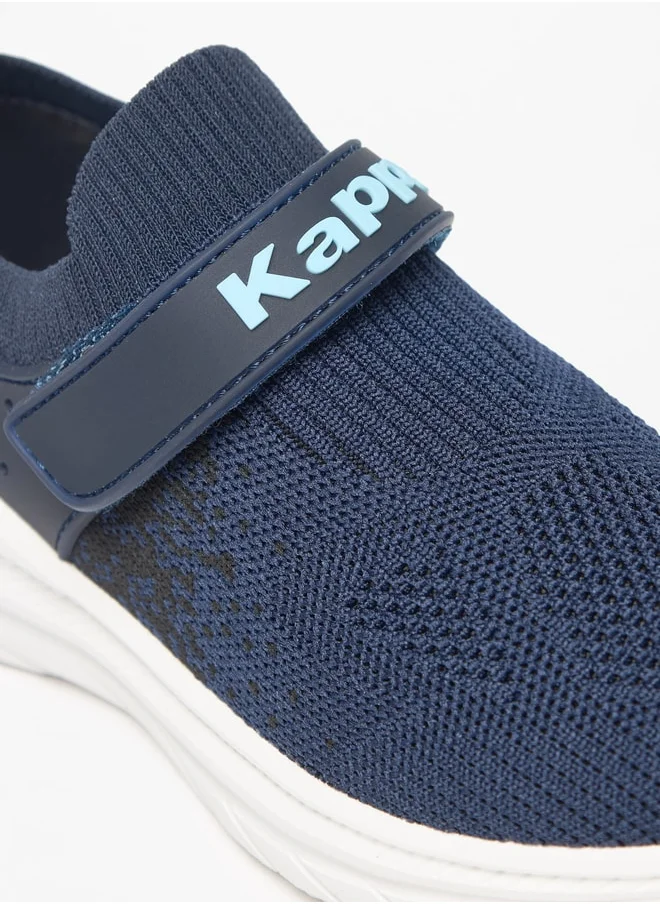 Kappa Boys' Mesh Textured Slip-On Walking Shoes with Hook and Loop Closure