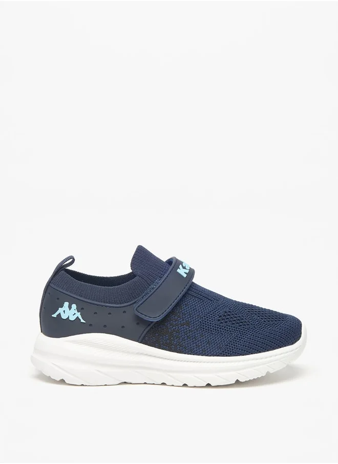Kappa Boys' Mesh Textured Slip-On Walking Shoes with Hook and Loop Closure