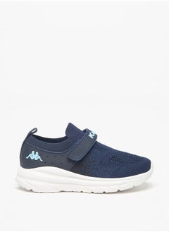 Kappa Boys' Mesh Textured Slip-On Walking Shoes with Hook and Loop Closure  - Image 3