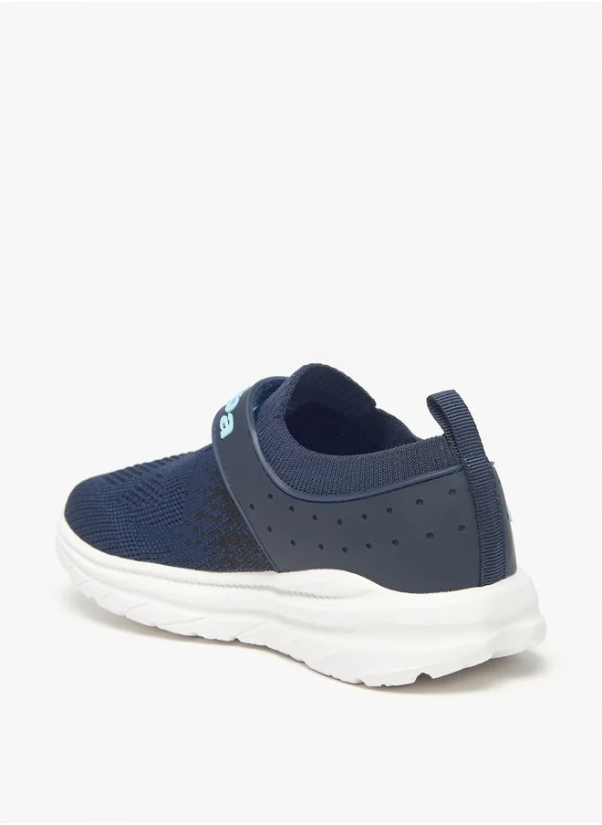 Kappa Boys' Mesh Textured Slip-On Walking Shoes with Hook and Loop Closure