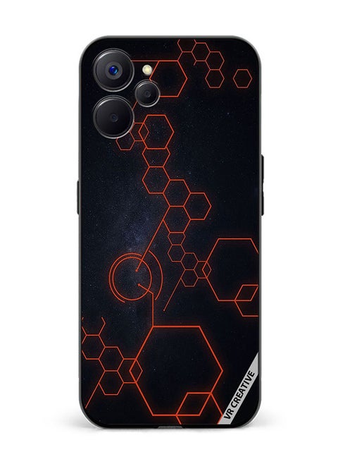 Protective Case Cover For Realme 10 5G Abstract Hexagon Design Multicolour