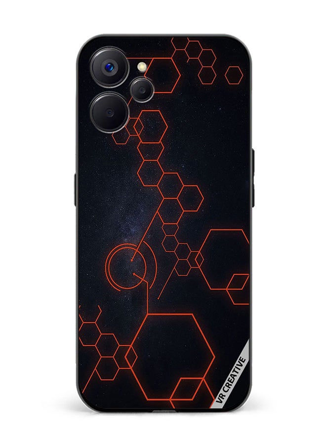 Protective Case Cover For Realme 10 5G Abstract Hexagon Design Multicolour