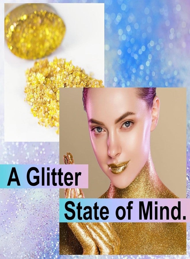 Melemando Body Glitter Stick 11 Colors Holographic Mermaid Sequins Chunky Face Glitter Stick Singer Concerts or Music Festival Rave Glitters Makeup for Face/Body/Hair/Eyes/Lip (01 Gold) - Image 2