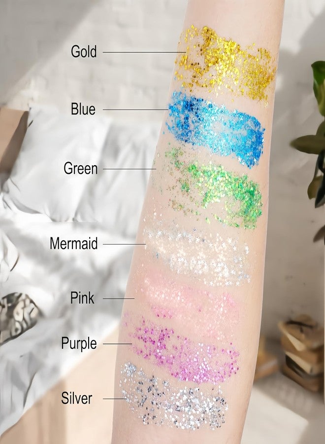 Melemando Body Glitter Stick 11 Colors Holographic Mermaid Sequins Chunky Face Glitter Stick Singer Concerts or Music Festival Rave Glitters Makeup for Face/Body/Hair/Eyes/Lip (01 Gold) - Image 4