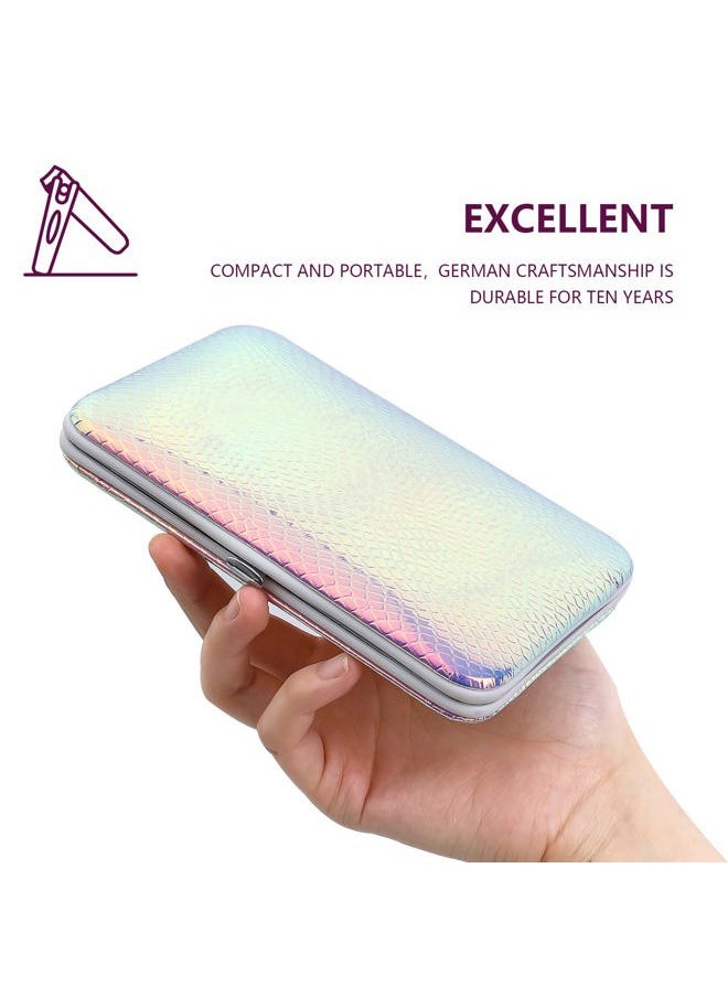 Onnea fashion - Manicure Set Professional Pedicure Tools 16 in 1 Nail Clipers Care Kit Stainless Steel Laser Design Cuticle Nippers Mini Emergency Kit for Women with Mermaid Pearl Shinning PU leather Case - Image 1