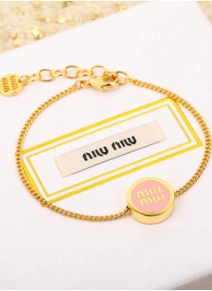 Miu Miu Enameled Metal Bracelet-Pink 