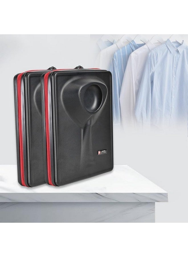 SWISS MILITARY حقيبة حمل الملابس التنفيذية من سويس ميلتاري يو إف أو بتصميم صلب مع تصميم ثلاثي الأبعاد، بطانة مضادة للتجاعيد، تصميم خفيف الوزن، غطاء تي شيرت وقميص، سحابات قابلة للقفل، جيوب منظمة، (سعة-12لتر)-أسود - Image 3