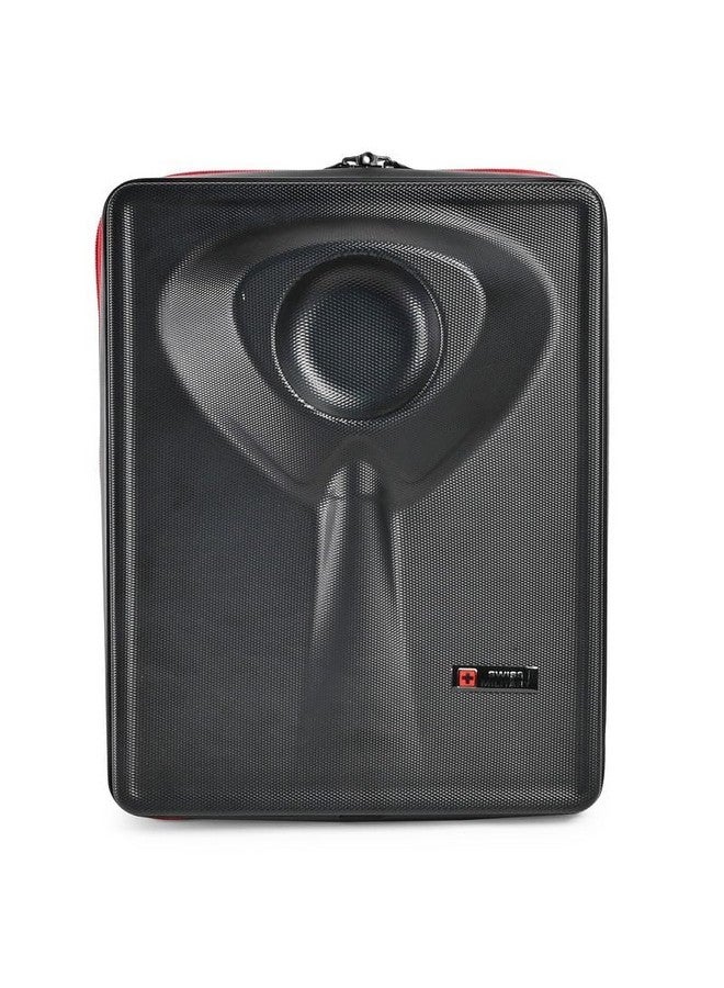 SWISS MILITARY حقيبة حمل الملابس التنفيذية من سويس ميلتاري يو إف أو بتصميم صلب مع تصميم ثلاثي الأبعاد، بطانة مضادة للتجاعيد، تصميم خفيف الوزن، غطاء تي شيرت وقميص، سحابات قابلة للقفل، جيوب منظمة، (سعة-12لتر)-أسود - Image 1