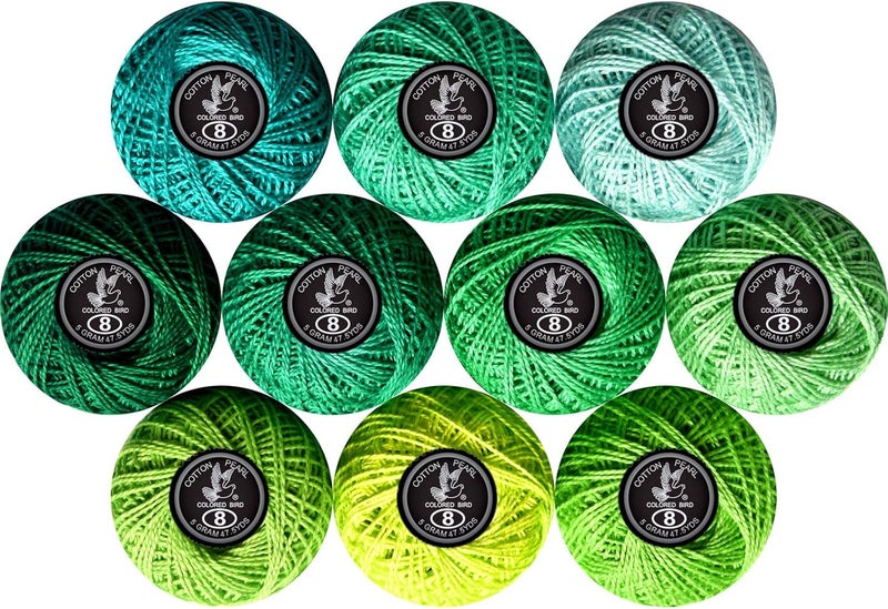 colored bird Crochet Thread 10 Balls Cardinal Size 8 for Crochet Hardanger Cross Stitch Needlepoint Hand Embroidery (Cayon Series) - Image 1