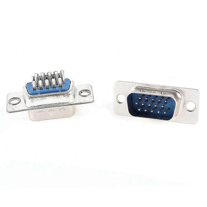 DB15 Connector 15 Pin Male Solder Plug - Three-Row Design Serial Socket - Core Soldered Wire for Secure VGA Interface Connection - Image 2