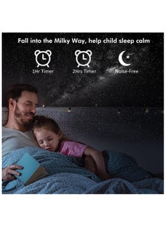 Generic ستار بروجكتور HD صورة كبيرة لمنطقة الإسقاط أضواء LED لغرفة النوم الليلية، جهاز عرض القبة السماوية Galaxy Night Light Projector للأطفال يتضمن 4K قابلة للاستبدال 12 قرص مجرة  - Image 4