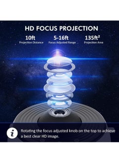 Generic ستار بروجكتور HD صورة كبيرة لمنطقة الإسقاط أضواء LED لغرفة النوم الليلية، جهاز عرض القبة السماوية Galaxy Night Light Projector للأطفال يتضمن 4K قابلة للاستبدال 12 قرص مجرة  - Image 5