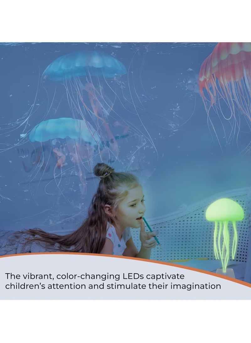 TIGER Jellyfish Lamp -- LED Round Jellyfish Light Lamp with Dancing Legs & Changing Colors --- 12 LED Multicolor Bulbs - Floating Jellyfish Effect Lamp for Home, Office Decor - Unique Gifts for Kids & Adults - Image 4