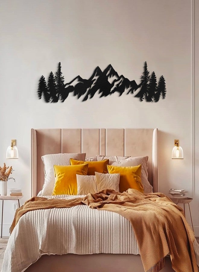 Royxen Metal Mountain Wall Art - 42 Inch Long, Mountain Wall Decor for Living Room, Bedroom - Image 1