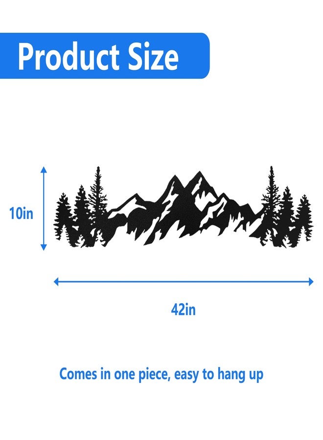 Royxen Metal Mountain Wall Art - 42 Inch Long, Mountain Wall Decor for Living Room, Bedroom - Image 2