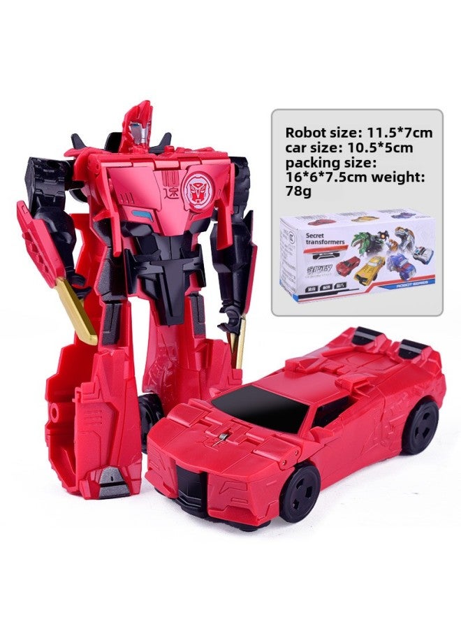 Fit Deformation Toy Robot Magnet Collision Two-in-one Car Diamond Assembled Boy Toy Wholesale-Color:Racing Model Transformation Man/color Box 78g - Image 1