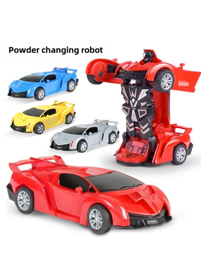 Fit Deformation Toy Robot Magnet Collision Two-in-one Car Diamond Assembled Boy Toy Wholesale-Color:Racing Model Transformation Man/color Box 78g - Image 5